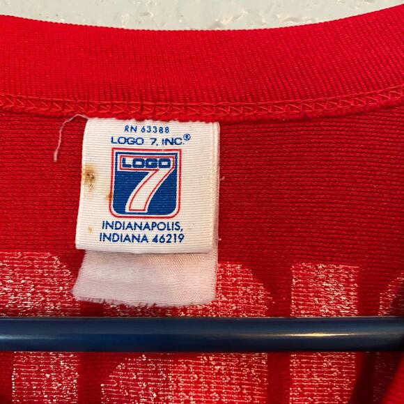 Chiefs XL Logo 7 89 Rison Jersey Red White Short Sleeve Top Shirt Team Vintage - Picture 4 of 13